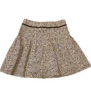 Ann Taylor Black & White Geometric Circle Skirt